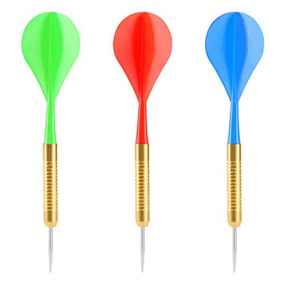 Accmor 18 Pack Steel Tip Darts, 16 Grams Metal Tip Dart Set, Darts Metal Tip Set, Metal Darts for Dartboard - style: 12 Pack
