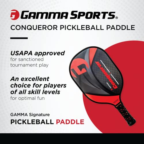 Gamma Pickleball Paddles, Venture Series, USAPA Approved, Graphite Composite Surface, Honeycomb Grip, Conqueror, Discovery, Odyssey, Unbeatable Control, High Performance - style: Conqueror