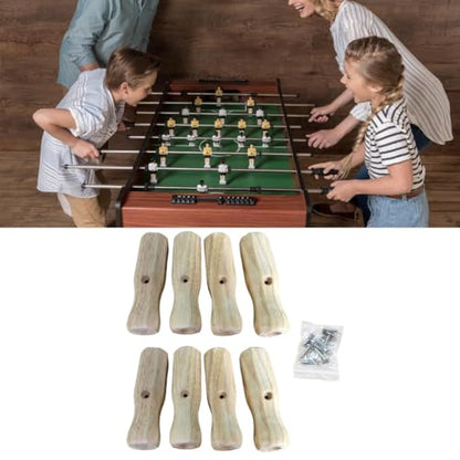 Table Soccer Handle, 8Pcs Wood Soccer Handle Grip Foosball Table Top Game Replacement Handle Part Foosball Accessories - color: natural wood color