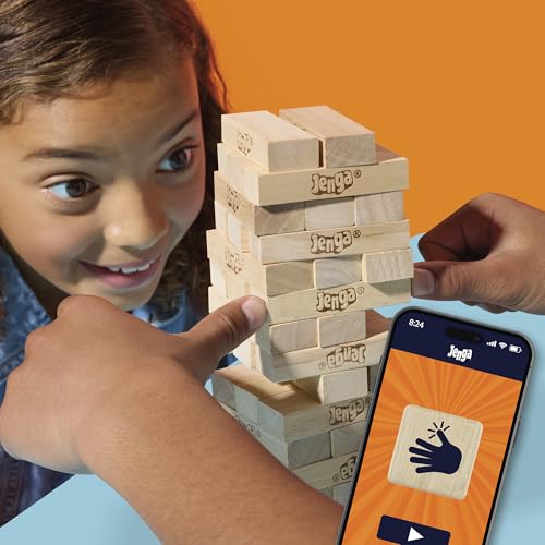 Official Hasbro Games Jenga Game | Digital Die for 6 More Ways to Play | Original Wood Block Game | Stacking Tower | Ages 6+ | 1+ Players | Party Games