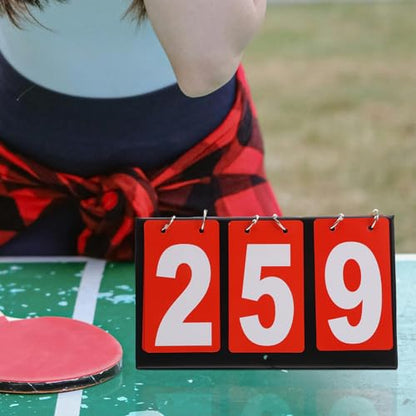 SECFOU Portable Table Top Flip Scoreboard for Basketball and Different Sports Scenarios with Three Digit Display, Cardboard and Metal Construction, Versatile and Accurate Sports Score
