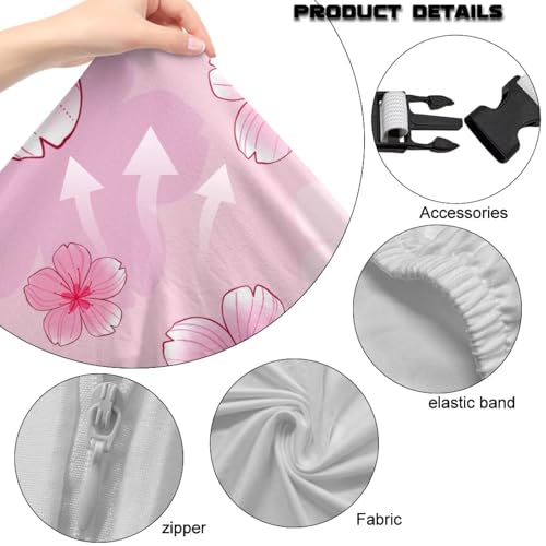 Suobstales Cherry Blossom Pattern Gaming Chair Covers Slipcovers Non Slip Office Desk Chair Cover with Armrest Covers, Stretchable Computer Chair Cover Ergonomic Rotating Game Chair Covers - color: Cherry Blossom