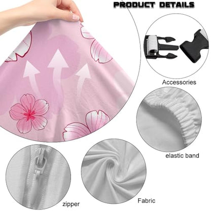 Suobstales Cherry Blossom Pattern Gaming Chair Covers Slipcovers Non Slip Office Desk Chair Cover with Armrest Covers, Stretchable Computer Chair Cover Ergonomic Rotating Game Chair Covers - color: Cherry Blossom