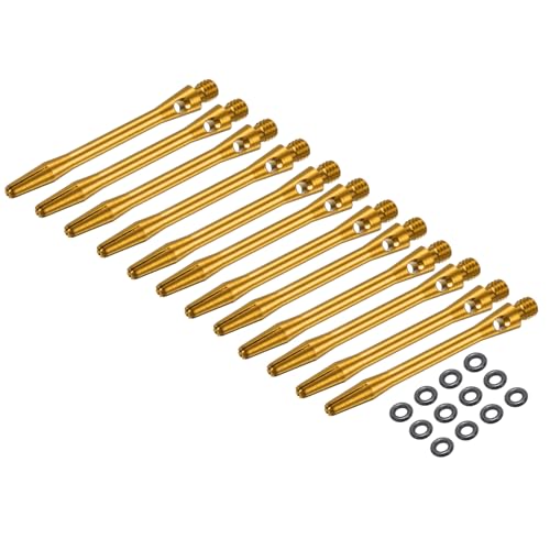 PATIKIL Aluminum Dart Shafts, 2BA Dart Stems Replacement Accessories with Rubber Rings for Steel Tip - color: Gold, size: 45mm