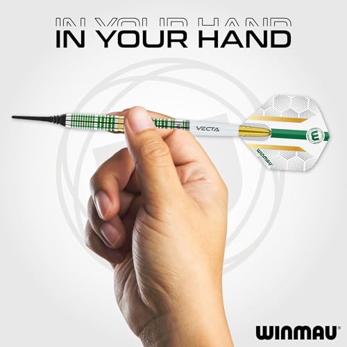 Winmau Xenon Professional Darts Set - 90% Tungsten Darts with Flights & Shafts - Ringed Grip Barrels for Precision Control - Available in Soft Tip 18g and Steel Tip 23g-25g - style: 18g - Soft Tip