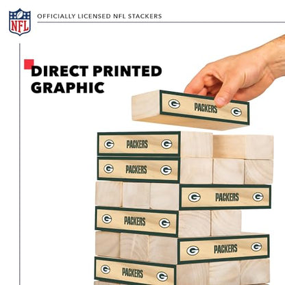 Wild Sports NFL Giant Stacking Wooden Blocks – Tumbling Tower Classic Family Game Stacks – Great Gift for Any Football Fan! - color: Green Bay Packers