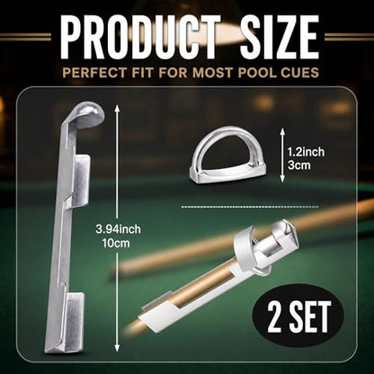2Sets Pool Cue Repair Kit Billiard Cue Tip Clamp Tool Aluminum Alloy Cue Stick Tip Repair Kit for Pool Table Replacement Accessories