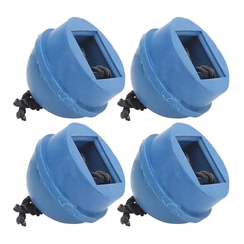 4Pcs Pool Chalk Holder, 1.6 x 1.4 x 1.6in Cue Chalk Holder Pool Billiards, Rubber Billiard Chalk Holder with 10.2in Cord for Billiards Professional or Enthusiast, Blue