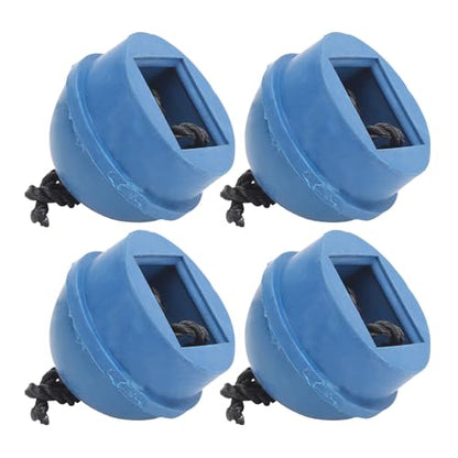 4Pcs Pool Chalk Holder, 1.6 x 1.4 x 1.6in Cue Chalk Holder Pool Billiards, Rubber Billiard Chalk Holder with 10.2in Cord for Billiards Professional or Enthusiast, Blue
