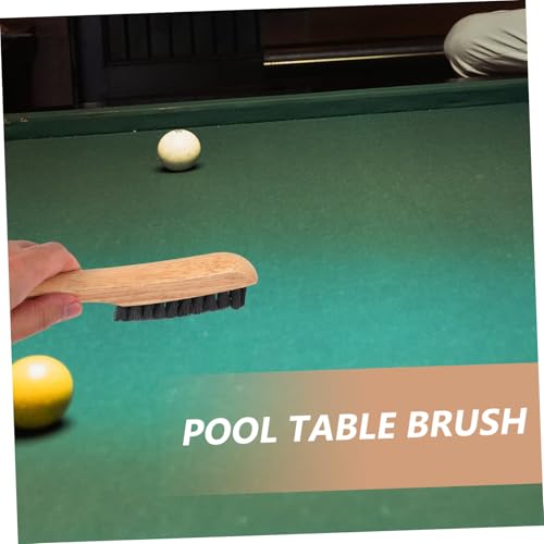 Pool Table Felt Cleaner with Gentle Bristles Solid Wood Handle Billiards Brush for Dust and Dirt Removal Practical Multi-use Billiard Table Accessory for Cushions and Rails