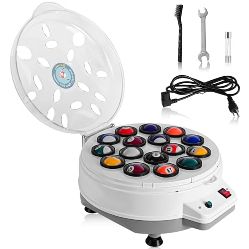 Pool Ball Cleaner,110V Automatic Billiard Ball Cleaner,Pool Ball Cleaner Machine,Electronic Pool Balls Polishing for 16 Billiard and Snooker Balls