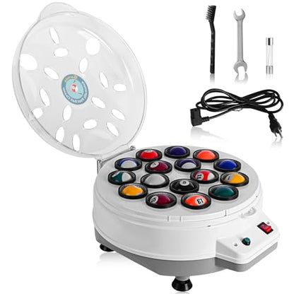 Pool Ball Cleaner,110V Automatic Billiard Ball Cleaner,Pool Ball Cleaner Machine,Electronic Pool Balls Polishing for 16 Billiard and Snooker Balls