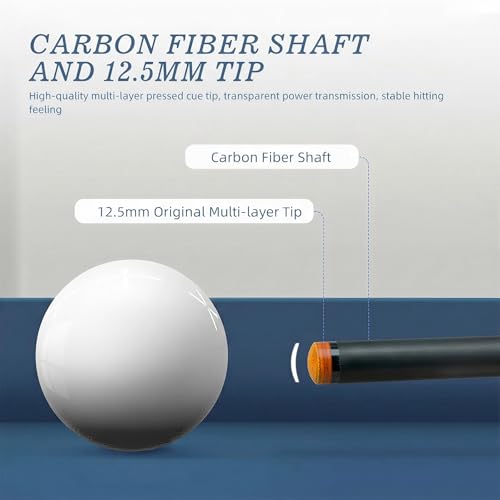 KONLLEN Carbon Fiber Pool Cue Stick 58-inch Professional Pool Sticks for Adults Full Carbon Technology Low Deflection Pool Cue Billiard Cues with 12.5mm Tip (Easy to Control, Pro Taper, Ultra-Smooth) - color: 005 yellow