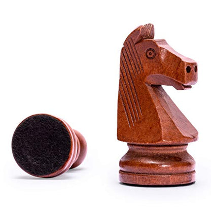Husaria Staunton Tournament No. 6 Chessmen with 2 Extra Queens and Wooden Box, 3.9-inch Kings - color: Tan