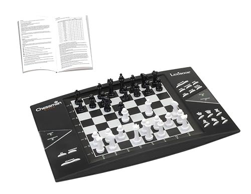 Lexibook, Chessman® Elite, Interactive Electronic Chess Game +, 64 Levels of Difficulty, LEDs, Family Child Board Game, Black/White, CG1300 - style: CG1300