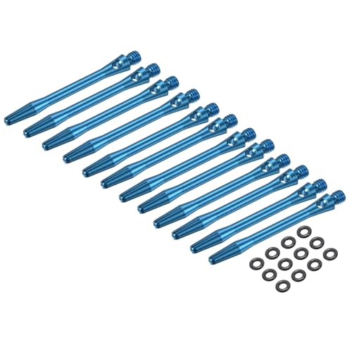PATIKIL Aluminum Dart Shafts, 2BA Dart Stems Replacement Accessories with Rubber Rings for Steel Tip - color: Sky Blue, size: 45mm