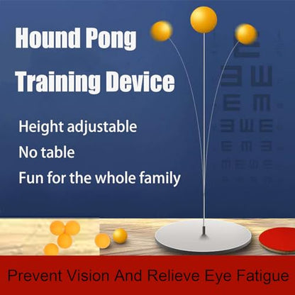 HURRISE Table Tennis Balls Paddles Set, Paddle Set with Balls, Table Tennis Trainer with Elastic Shaft Stainless Steel Base, 6 Self Training Balls 2 Paddles