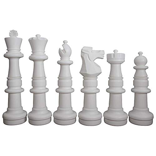 MegaChess Giant Plastic Chess Sets - Black and White - 5 Different Outdoor Giant Chess Sets from 1-Foot to 4 Feet Tall (37 inch King) - size: 37 inch King