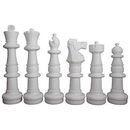 MegaChess Giant Plastic Chess Sets - Black and White - 5 Different Outdoor Giant Chess Sets from 1-Foot to 4 Feet Tall (37 inch King) - size: 37 inch King