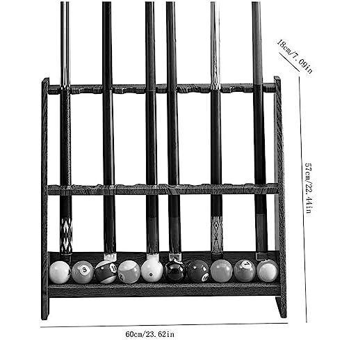 Pool Stick Holder Wood Pool Cue Rack Floor Stand Holds 10 Pool Billiard Stick,Freestanding Billiard Cue Racks Billiard Room Pool Hall