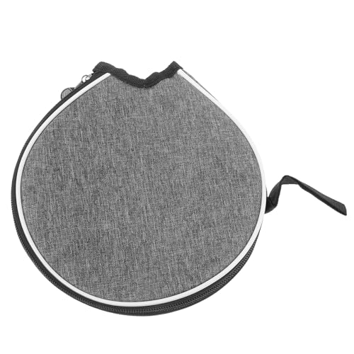 PRETYZOOM Table Tennis Paddle Case Gray Half-moon Protective Storage Bag Portable Organizer for Ping Pong Rackets and Balls