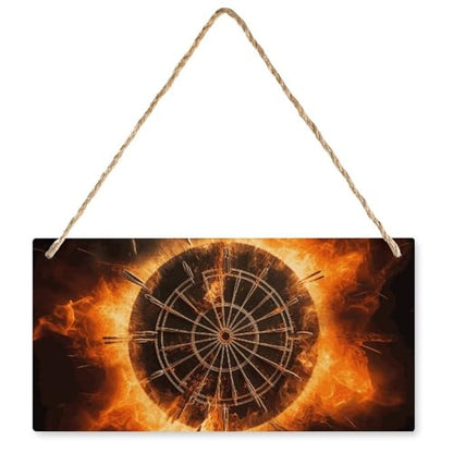 GBNMQED Dart BoardHandcrafted Wooden Wall Hanging Decor Rustic Home Decor Features Natural Jute Rope
