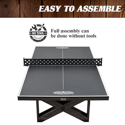 Barrington Table Tennis Multiple Style Ping Pong Tables with Metal Nets, Perfect for Family Game Rooms - style: 9 Ft. Fremont (w/Storage Drawer)