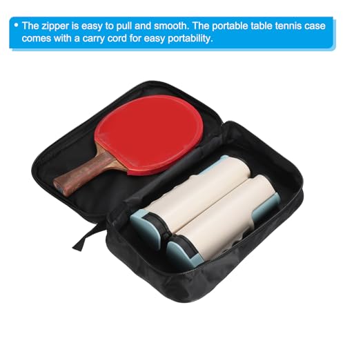 PATIKIL 11" x 7" Ping Pong Paddle Case, Table Tennis Racket Case Soft Cover Container Bag for Sports Accessories, Black