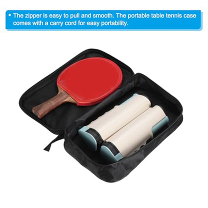 PATIKIL 11" x 7" Ping Pong Paddle Case, Table Tennis Racket Case Soft Cover Container Bag for Sports Accessories, Black