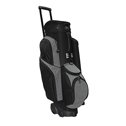 RJ Sports Spinner X Transport Wheeled Golf Cart Bag - color: Black/Heather Grey