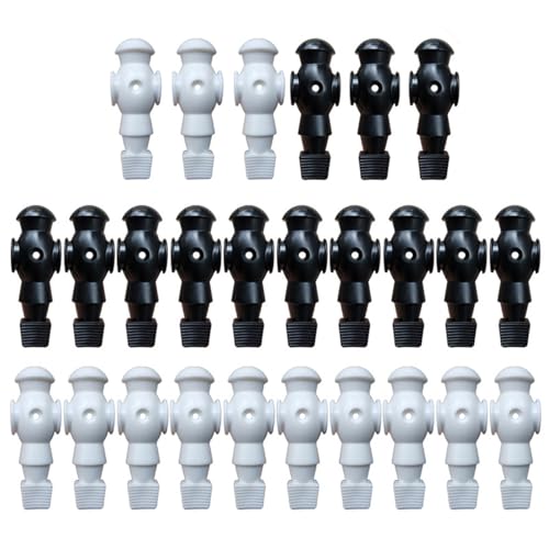 26Pcs Table Foosball Men Replacement Football Men Soccer Games Player Figure 107mm Height 16mm Side Hole Foosball Player - color: black and white, size: Without screws