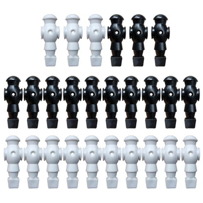 26Pcs Table Foosball Men Replacement Football Men Soccer Games Player Figure 107mm Height 16mm Side Hole Foosball Player - color: black and white, size: Without screws