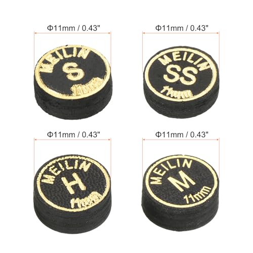 PATIKIL Pool Cue Tips Kit, Multiple Layer Pool Billiard Cue Tips Laminated Glue-on Snooker Stick Tip Billiard Accessories - size: 11mm