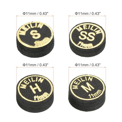 PATIKIL Pool Cue Tips Kit, Multiple Layer Pool Billiard Cue Tips Laminated Glue-on Snooker Stick Tip Billiard Accessories - size: 11mm