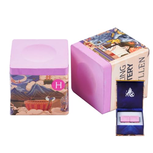 KONLLEN Billiard Chalk, Nano High Grip Pool Cue Chalk, Low Dust, Long Lasting, Fewer Miscues, Enhanced Spin Control, Professional Chalk for Pool Cue Tips (S/M/H) - color: 009 H Pink 2pcs