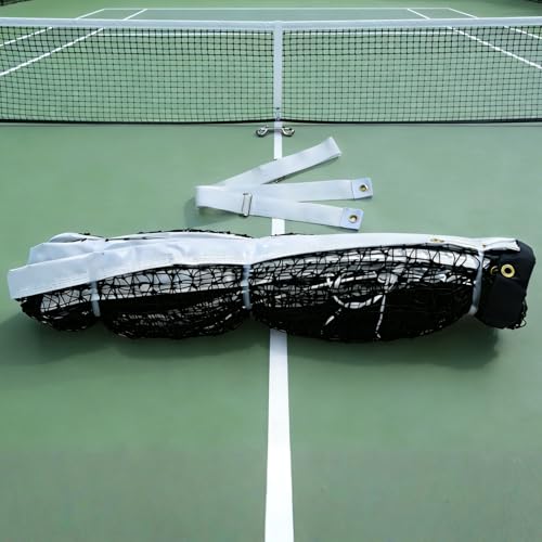 Professional Tennis Net 42ft x 3.5ft – Top 6-Row Double Layer, 2.5mm Twisted PE, 4.5cm Mesh, UV/Waterproof, 6mm Steel Cable – Complete Kit for Court, Backyard or Driveway