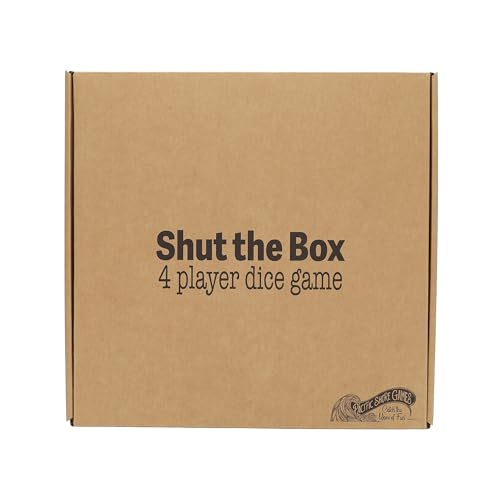 Pacific Shore Games Shut the Box Game 4 Player, Natural Wood, Dice Games, Wooden Board Games for Adults, 10 Number Tiles, 12 inch Board - color: Natural