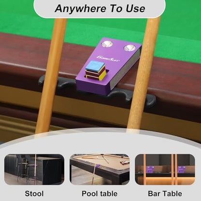 6 in 1 Portable Weighted Pool Cue Holder with Chalk Holder, Billiard Cue Tip Tool, Purple - color: Purple