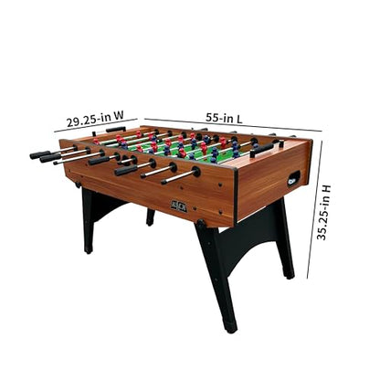 KICK Dreamfyre 55" Foosball Table – Professional Full-Size Indoor Game Table - color: Brown