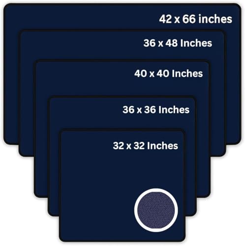 Board Game Mat 35"x35" Designed for 36 in Tables, Mahjong Mat with Carrying Bag, Neoprene Playmat, Table Cover for Board Games, Tile, Poker, RPG and Dominoes (Blue) - color: Blue