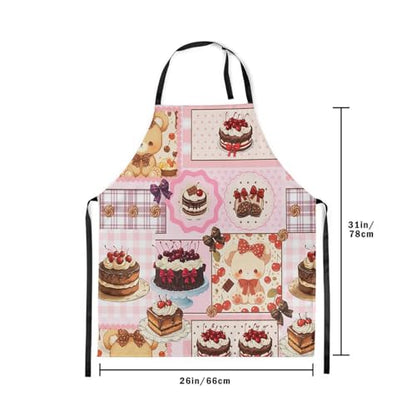 Castle Fairy Cute Rabbit Deer Kitchen Apron - color: Bear Cake Pink
