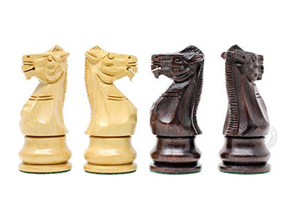 House of Chess - Tournament Chess Set Pieces - Unique Staunton Ringy Rosewood/Boxwood Chess Pieces - King Height: 3.75" (95 mm) - 2 Extra Queens - Weighted