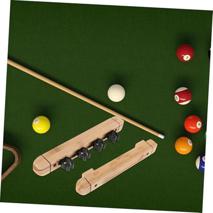 POPETPOP 1 Set Wall Mounted Solid Wood Pool Cue Rack Billiard Stick Holder Organizer Elegant Roman Design for Home Clubs Bars Efficient Storage for Pool Accessories