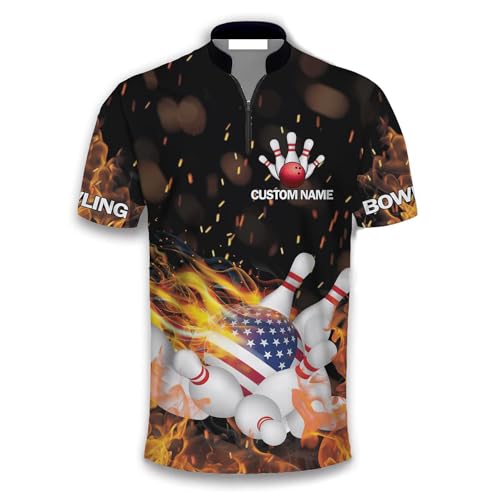 GABITA Personalized Bowling Jerseys for Men, Custom Bowling Shirts, Funny Bowling Shirts Gift for Bowler Team Player - color: A22