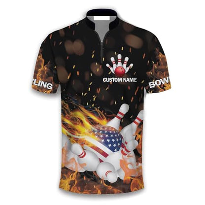 GABITA Personalized Bowling Jerseys for Men, Custom Bowling Shirts, Funny Bowling Shirts Gift for Bowler Team Player - color: A22