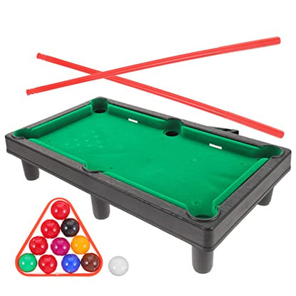 VICASKY Miniature Pool Table Portable Desktop Mini Billiard Game for Family Fun Hand Eye Coordination Fine Motor Skills Development Includes Balls Cues and Table Accessories