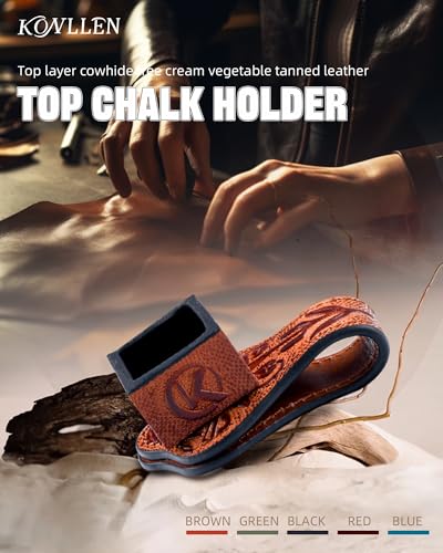 KONLLEN Leather Engraved Chalk Holder Magnetic Vegetable Tanned Leather Pool Cue Snooker Silent Billiard Accessories - color: 02VT Square Holder-Brown