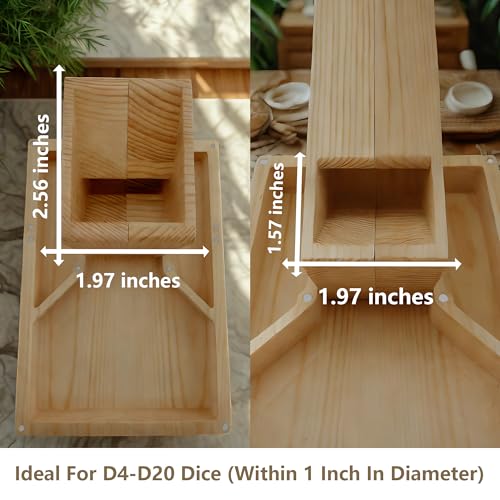 Wooden Dice Tower DND Dice Roller with Tray Portable Magnetic Die Roller Castle for Dungeons and Dragons, Board Game, D&D Tabletop Game and RPG Games