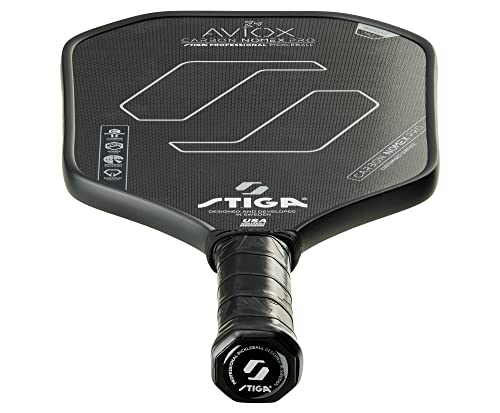 STIGA Aviox Pickleball Paddle | Midweight Paddle - USAPA Approved - Designed in Sweden - color: Silver, style: Aviox Carbon Nomex Pro