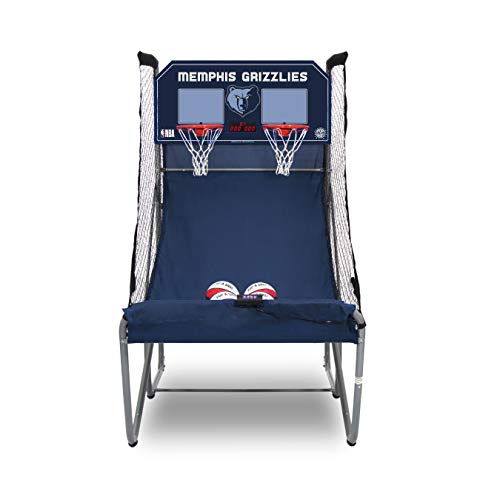 Pop-A-Shot - Home Dual Shot Arcade Basketball Game with NBA Graphics l Sensor Scoring l 16 Game Modes l 7 Balls l Foldable Storage l for All NBA Fans - style: Memphis Grizzlies